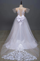 Kids Girls Fluffy Princess Ball Gown/Sleeveless Tulle Wedding Dresses