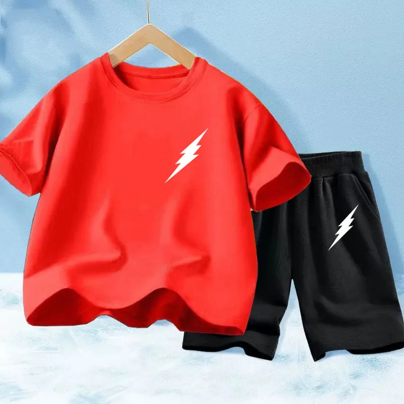 Kids Boys Music Headset Print T-shirt and Shorts Set childrensterritory