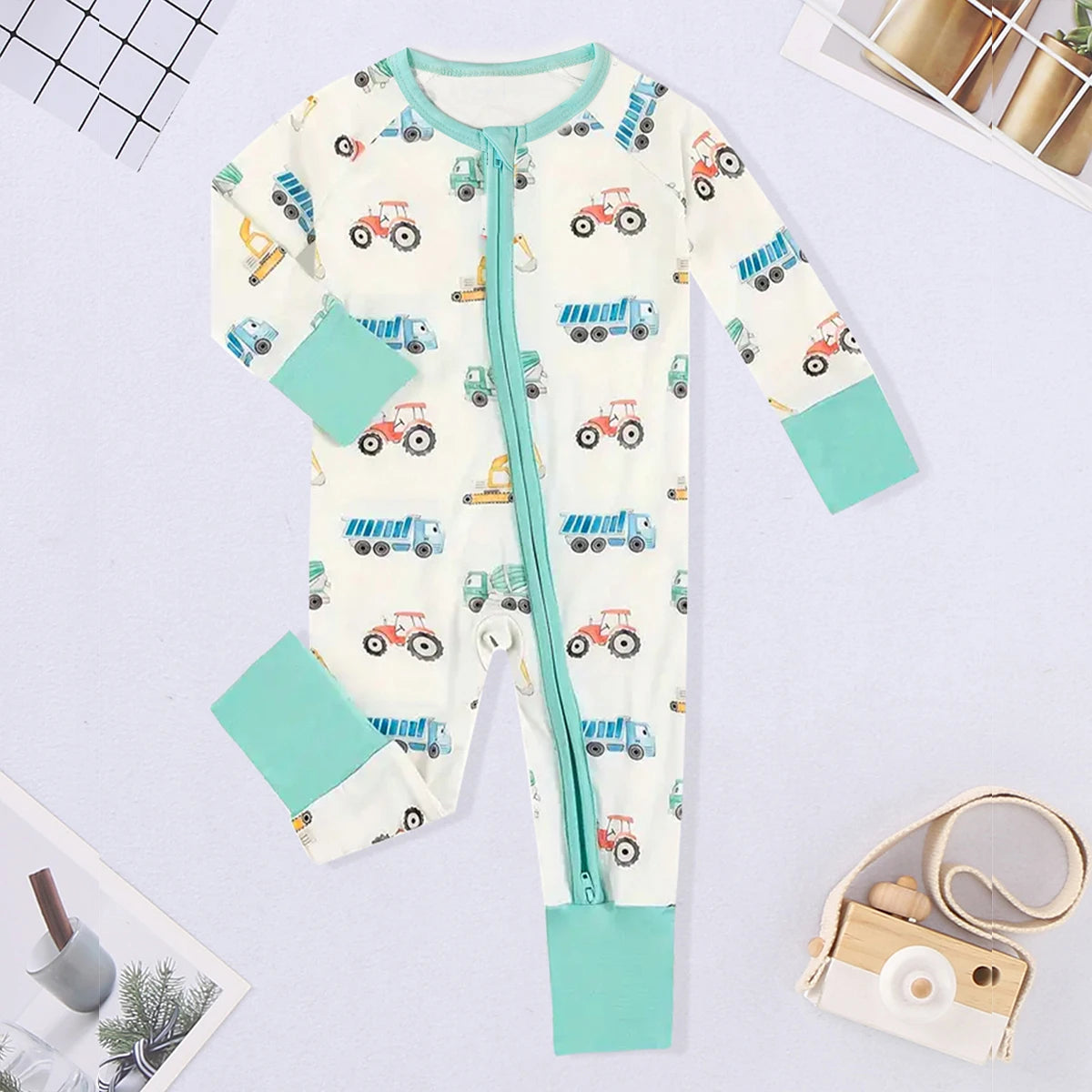Baby Kids Cartoon Print Winter Bodysuit childrensterritory