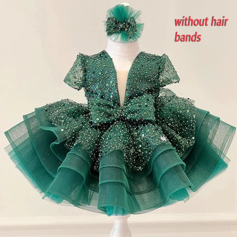 Girls Sequined Ball Gown Princess Dresses childrensterritory