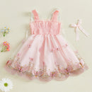 Girls’ Elegant Sleeveless Bow Design Princess Dress