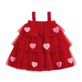3D Plush Heart Design Layered Tulle Dress for Girls childrensterritory