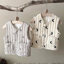 Kids Sleeveless Cotton-padded Printed Warm Coats childrensterritory
