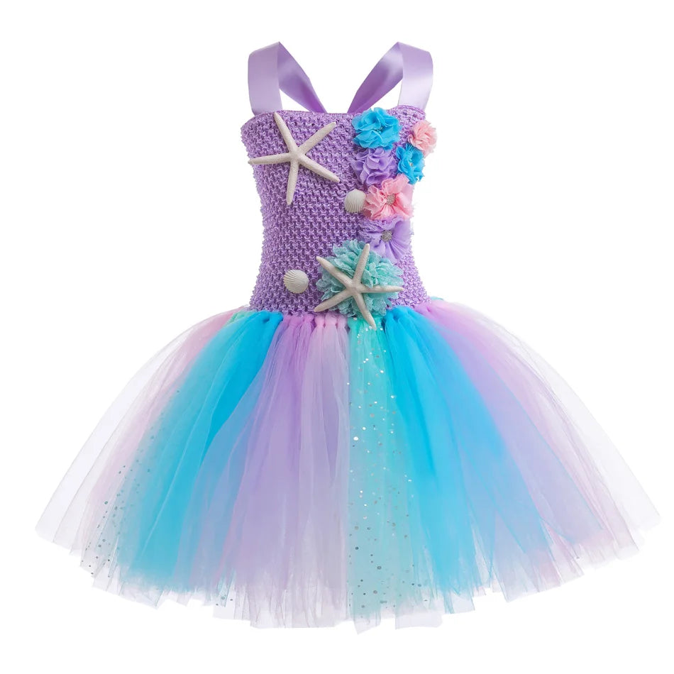 Girls Mermaid Style Tutu Princess Birthday/Halloween Party Dresses childrensterritory