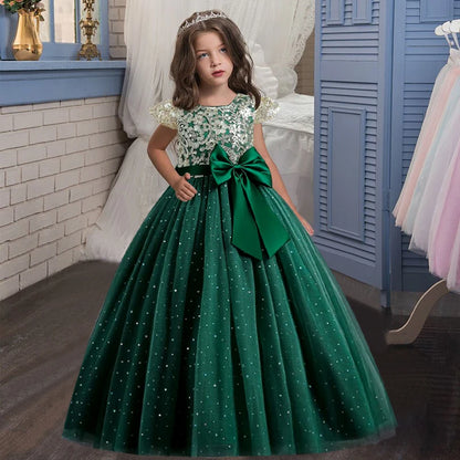 Big Bow, Gauze Lace Princess Birthday Party Dresses for Girls childrensterritory