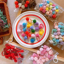 Little Girls 20Pcs Colorful Plush Ball Elastic Hair Bands childrensterritory