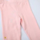 Rainbow Flower Print Cotton Pink Leggings For Kids Girls childrensterritory