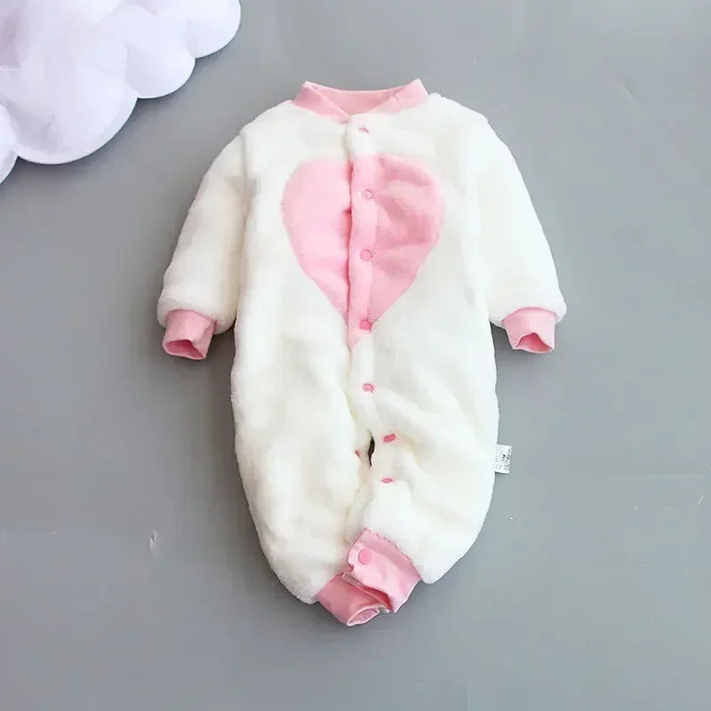 Soft Flannel Warm Printed Baby Romper for Winter