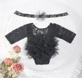 Newborn Baby Girl Lace Flower Design Photography Romper childrensterritory