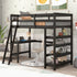 Stylish Kids Twin Loft Bed with Shelves, Desk, and Ladder childrensterritory