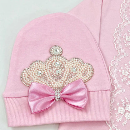 3pcs Pearly Crown Personalised Name Onesie for Newborn Babies childrensterritory