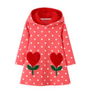 Long-Sleeved Cartoon Print Autumn Girls' Dresses