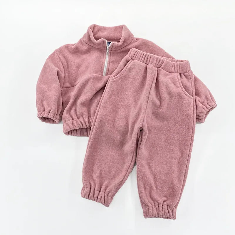 Kids' Long-Sleeved Winter Hooded  Clothing Set