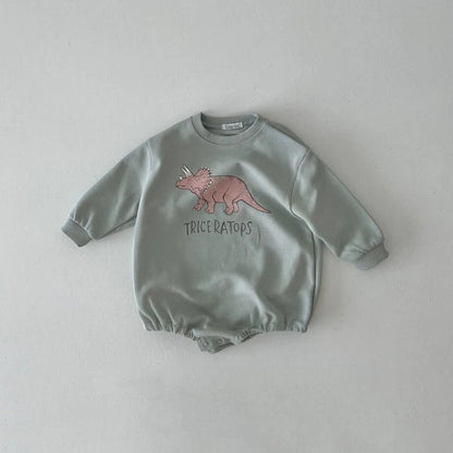 Baby Dinosaur Print Sweatshirt/Romper