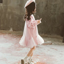 Little Girls Petal Sleeves Pink Sweater Dress childrensterritory