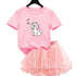 Kids Girls Marie Cat Design Summer T-shirt & Tutu Skirt Set childrensterritory