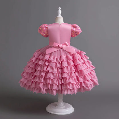 Stylish Shining Tiered Tulle Cosplay Party Dresses for Girls childrensterritory