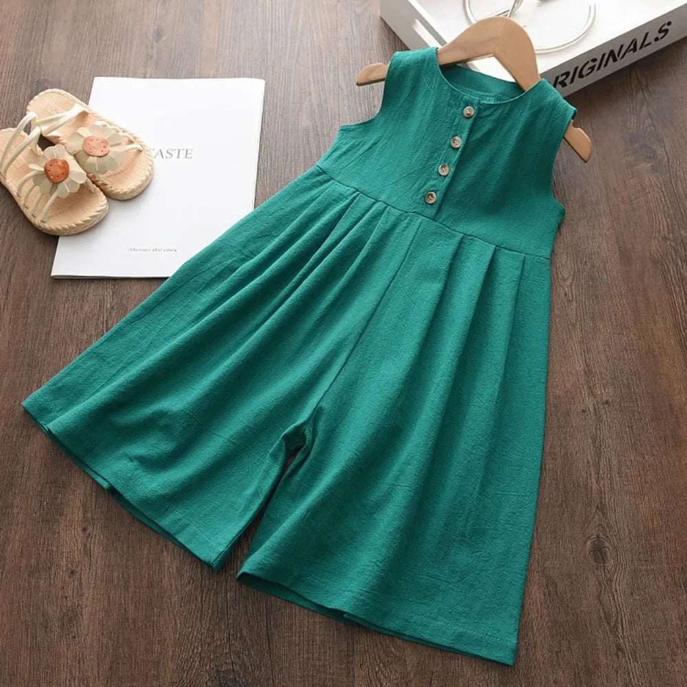 Kids Girls Cotton T-Shirt + Pant Summer 2 Piece Sets
