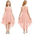 Kids Girls Ruched Twisted High-Low Summer Chiffon Dresses childrensterritory