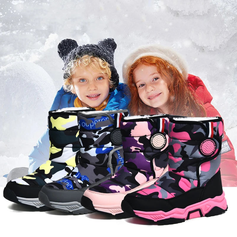 Kids Non-Slip, Waterproof Warm Fur Ankle Boots childrensterritory