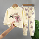 Little Boys and Girls Warm Cartoon Xmas Print Sleepwear Sets childrensterritory