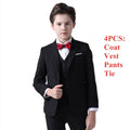 Kids Boys Top Quality Plaid Wedding Suit Formal Tuxedo