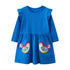 Animals Cartoon Embroidered Design Casual Dresses for Girls childrensterritory