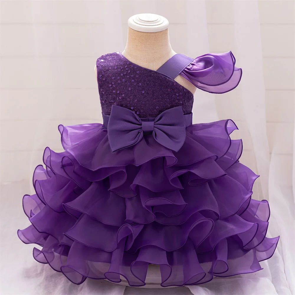 Toddler Girls Sequin Cake Design Summer Birthday Dresses childrensterritory