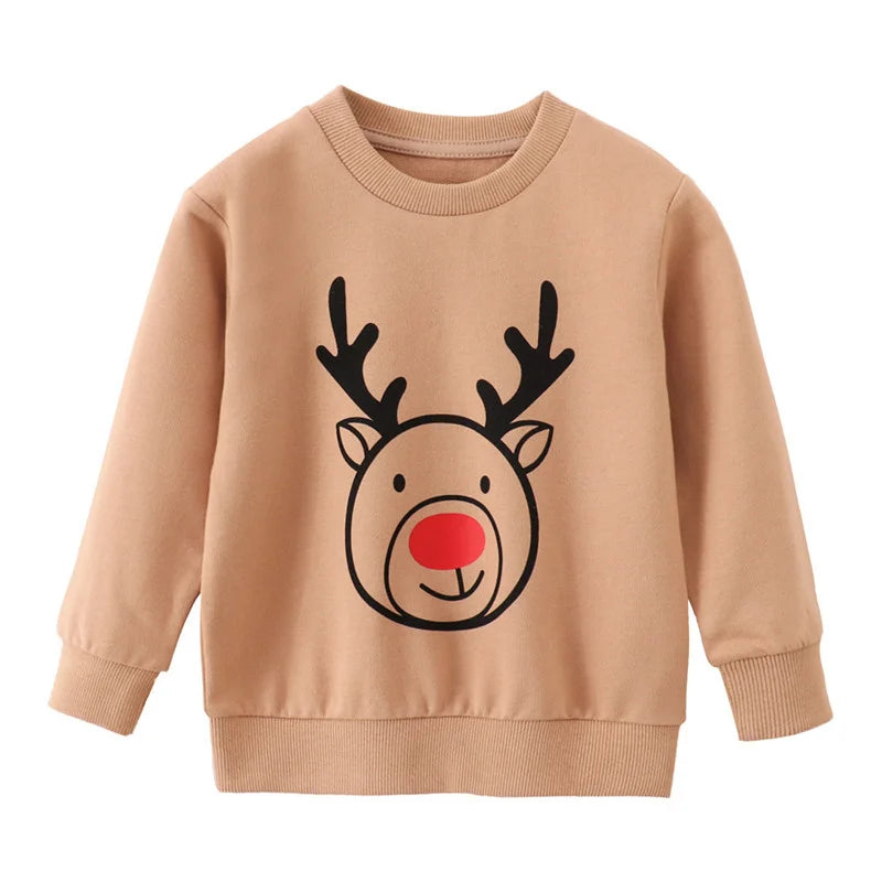 Cartoon Animal Print Long Sleeve Kids Boys Sweatshirts