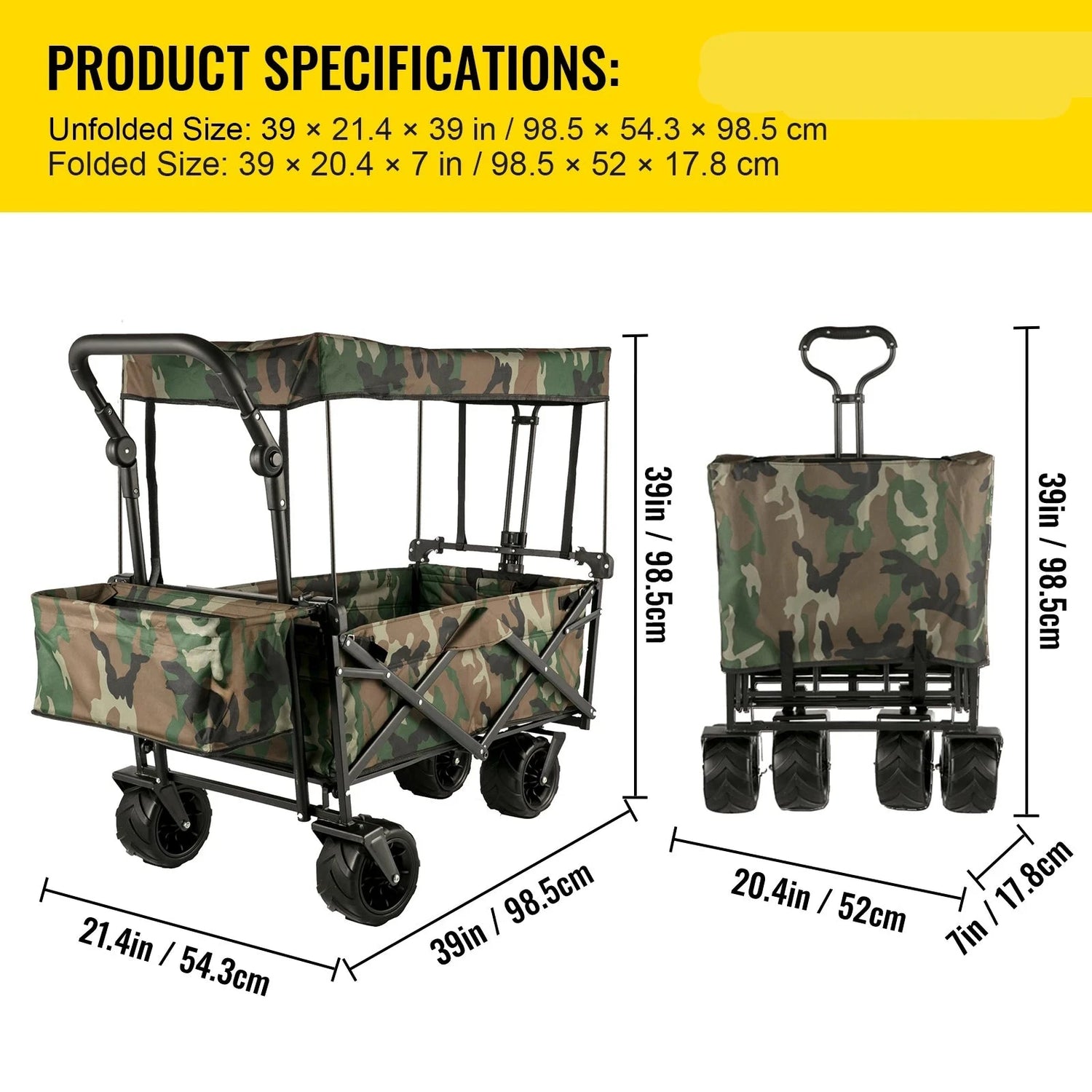 Folding Wagon Utility Carts With Removable Canopy &amp; Wheels childrensterritory