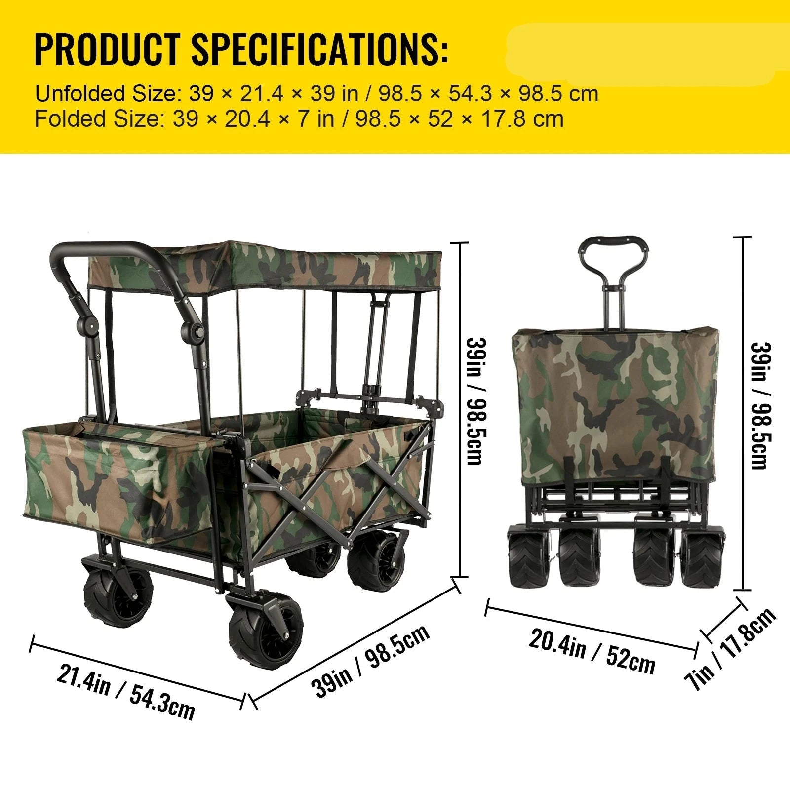 Folding Wagon Utility Carts With Removable Canopy &amp; Wheels childrensterritory