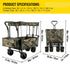 Folding Wagon Utility Carts With Removable Canopy & Wheels childrensterritory