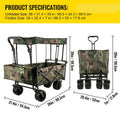 Folding Wagon Utility Carts With Removable Canopy & Wheels childrensterritory