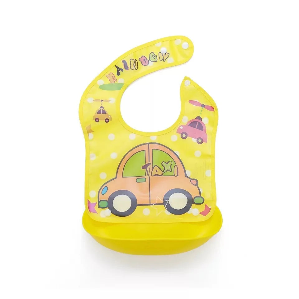 Soft Waterproof Cartoon Printed Adjustable Baby Bibs