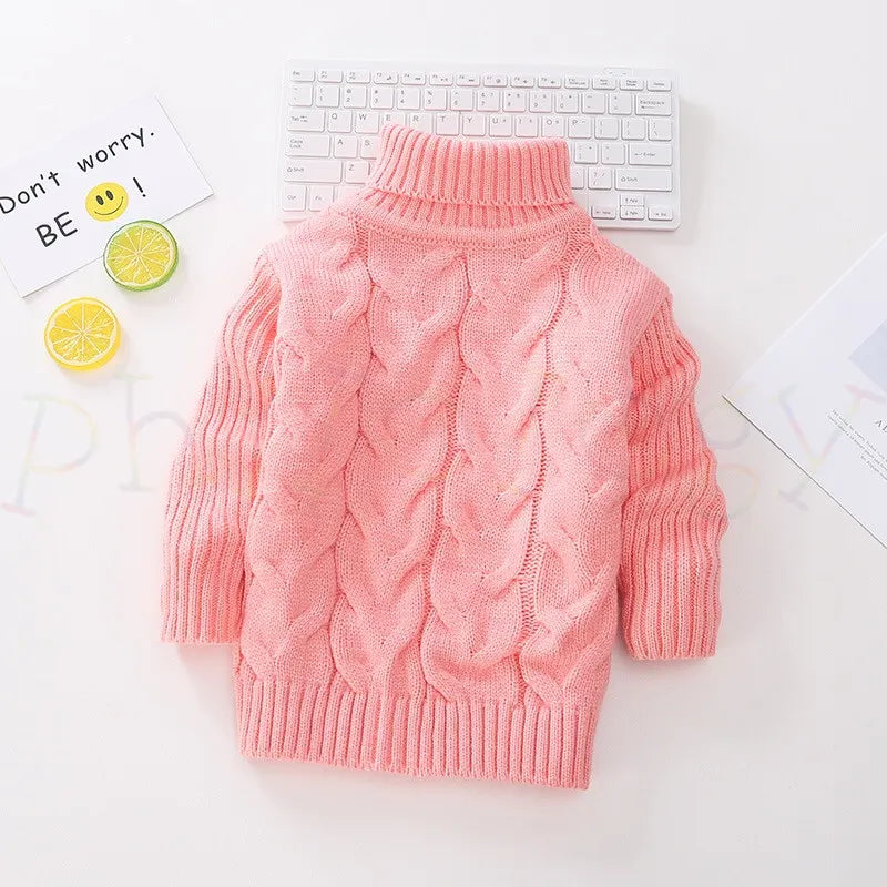 Kids Boy Girl Thick Knitted Turtleneck Sweaters childrensterritory