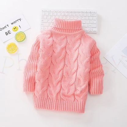 Kids Boy Girl Thick Knitted Turtleneck Sweaters childrensterritory