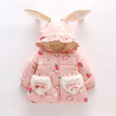 Toddler Girls Long Sleeve Printed & Hooded Soft Jacket