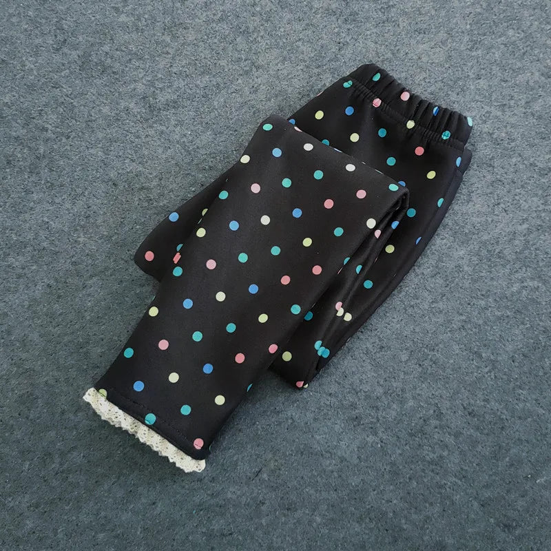 Printed Warm Velvet Leggings for Kids Girls childrensterritory
