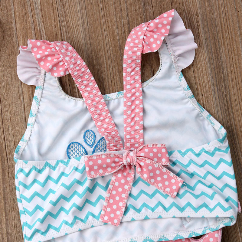Sleeveless Goldfish Pattern Kids Girls Beachwear childrensterritory