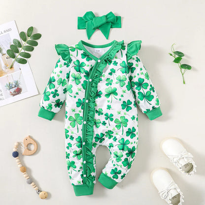 Baby Kids Cartoon Print Winter Bodysuit childrensterritory