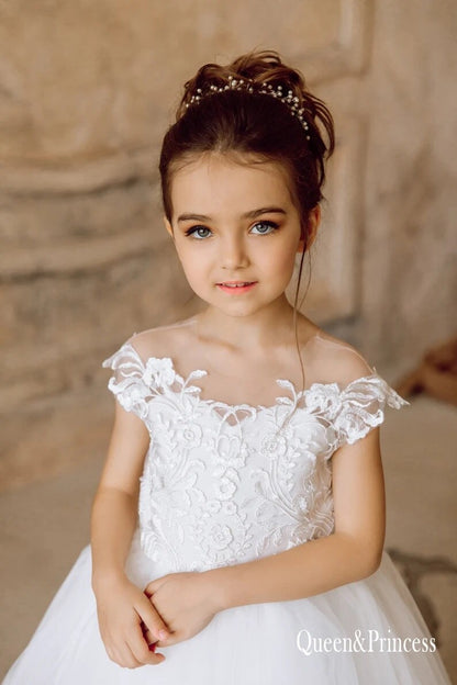 Lace Appqulies Kids Girl First Communion Dress childrensterritory