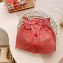 A-Line Flower Button Short Denim Skirt for Kids Girls childrensterritory