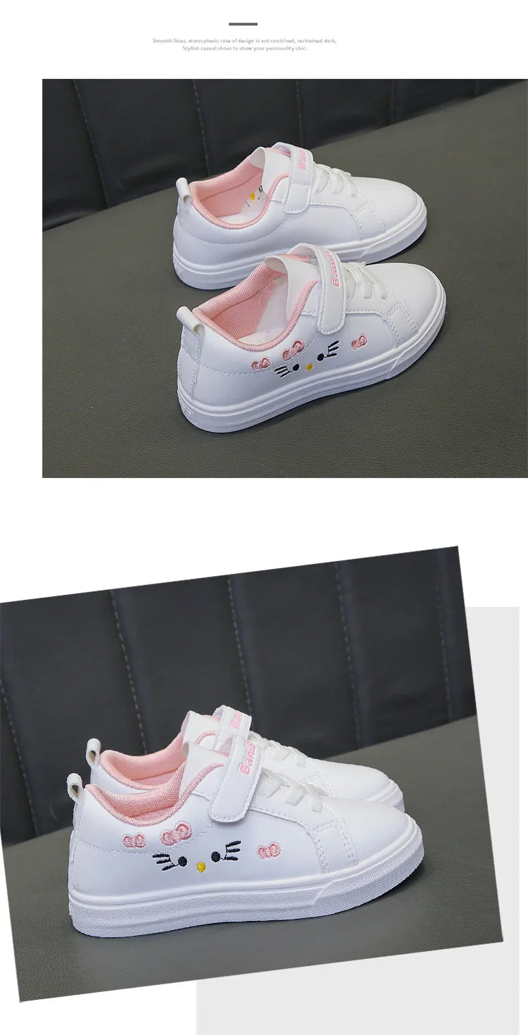 Anti-Slip Soft Sole Cartoon Design Kids Flat Princess Sneakers childrensterritory