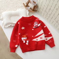 Kids Round Neck Christmas Tree Design Winter Sweater