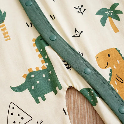 One Piece Dinosaur Print Cotton Baby Romper