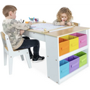 2-in-1 Kids Art Easel Table and Chair Set with Storage Bins childrensterritory