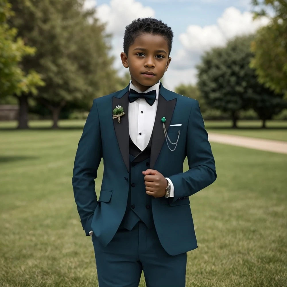 Kids Boys Slim Fit Formal 4 Pieces Wedding Outfit