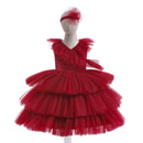 Kids Girls Fluffy Tiered Tulle Bridesmaid Party Dresses childrensterritory