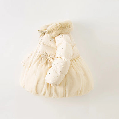 Kids Girls Puffy Antibacterial Down Jacket for Winter Party childrensterritory