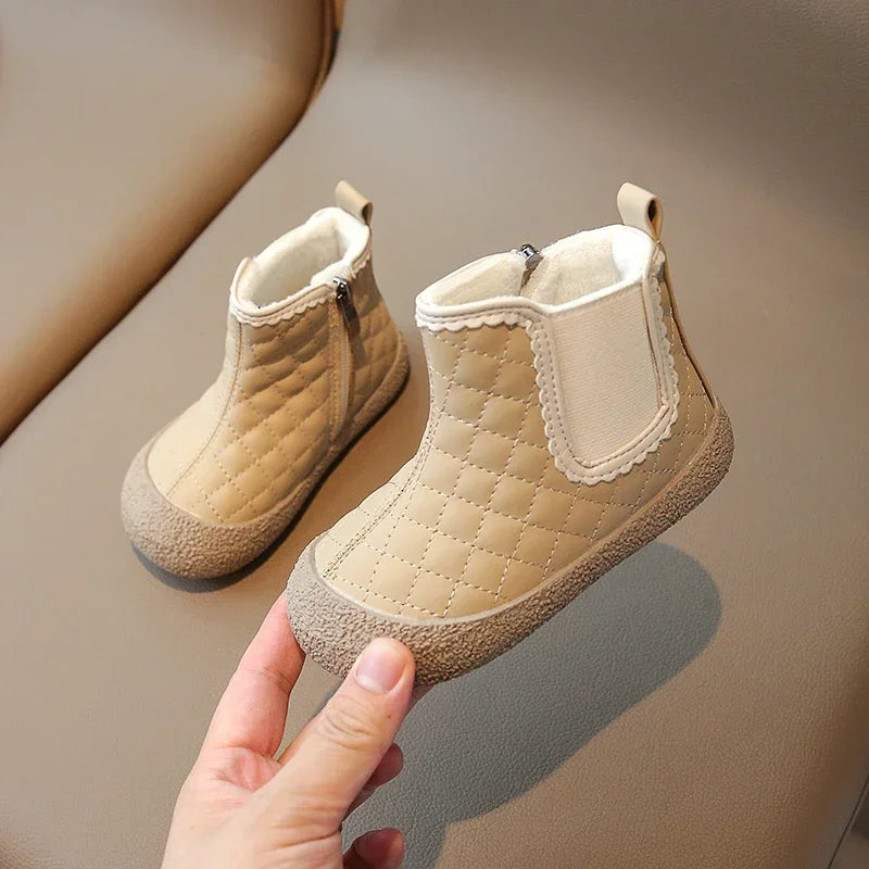 Girls Non-Slip, Waterproof And Warm Ankle Length Boots childrensterritory